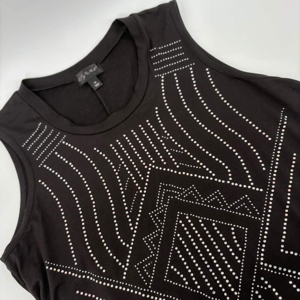 Say What Black Rhinestone‎ Geometric Sleeveless Mini Dress Size 2X